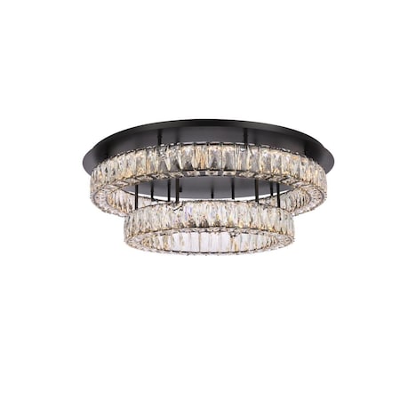 Elegant Lighting Elegant Lighting  30 in. Monroe LED Double Flush Mount, Black 3503F30L2BK